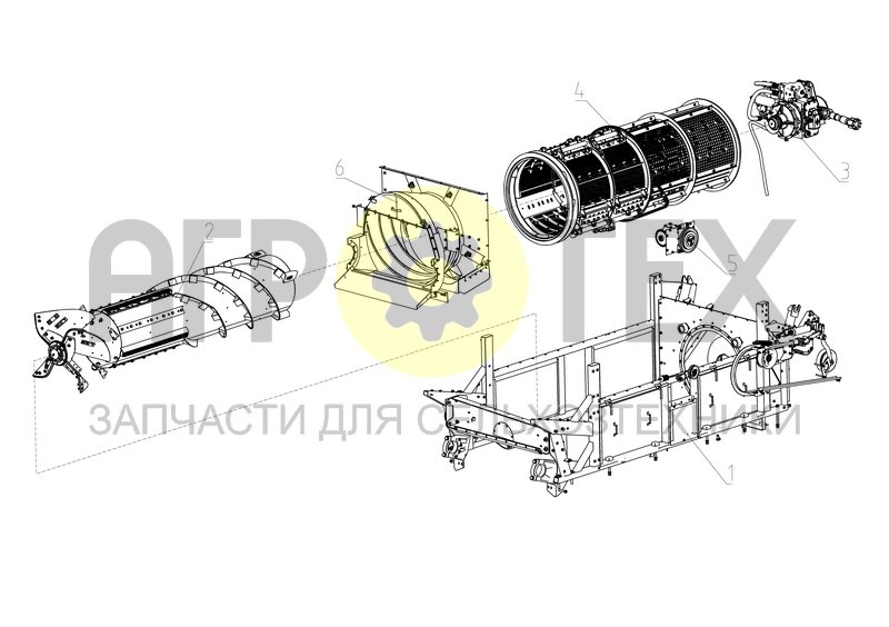 Чертеж Устройство молотильно-сепарирующее (RT495.15.00.000Ф)